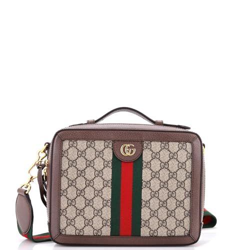 Pre-Loved Ophidia Zip Around Camera Bag GG Coated Canvas Small, Brown