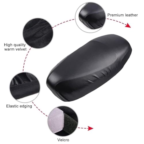 Image of Seat Cover 65 x 35 cm | PU Leather & 3D Mesh Seat Cushion Cover | Removable Washable Seat Protector for Daily Riding | Dust Resistant & Anti Scratch | Black Anti-Scratch Protection