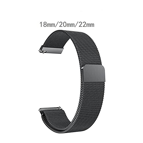 Correa de reloj de acero inoxidable plana con ventosa de 20mm y 22mm 2