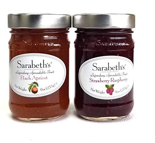 Sarabeth's Two Jar Gift Box Set - Two 9 Oz. Jars - Peach Apricot & Strawberry Raspberry #TOP2