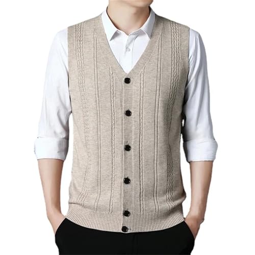 Men's Pullover Sleeveless Vest Spring Warm Thick V-Neck Slim Fashion Sweaters Knitted Retro Argyle Casual Wool Tank3