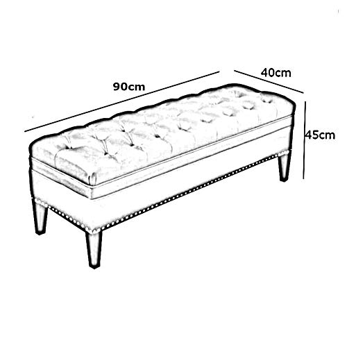 Tabouret de bout de lit long coffre de rangement scandinave