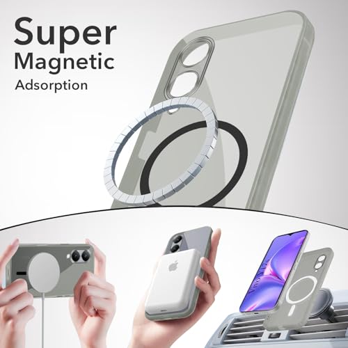 Image of Jkobi Lifetime Anti-Yellow MagSafe Compatible Clear Back Cover Case for Vivo Y17s (Sleek Hard Crystal | Shockproof and Camera Protection)