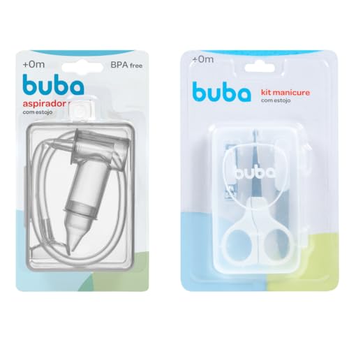Aspirador Sugador Nasal Com Estojo Combo Com Kit Manicure Unhas Para Bebê Com Estojo Buba