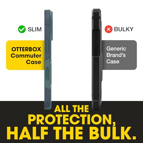 Image of OtterBox iPhone 17 Pro Max (Only) - Commuter Series Case - Built-in MagSafe - Thin, Dual-Layer, Pocket-Friendly, Port Cover - Saltwater Breeze (Sage /Blue)