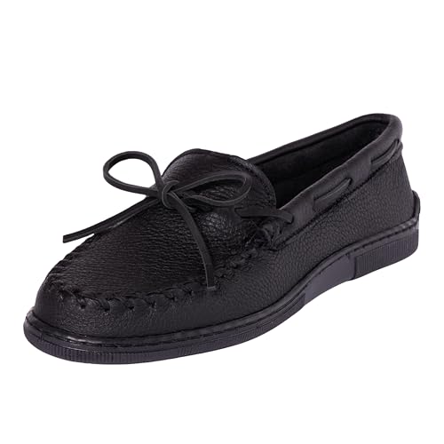 Minnetonka Herren Moosehide Classic Mocassins, Schwarz, 43 1/3 EU