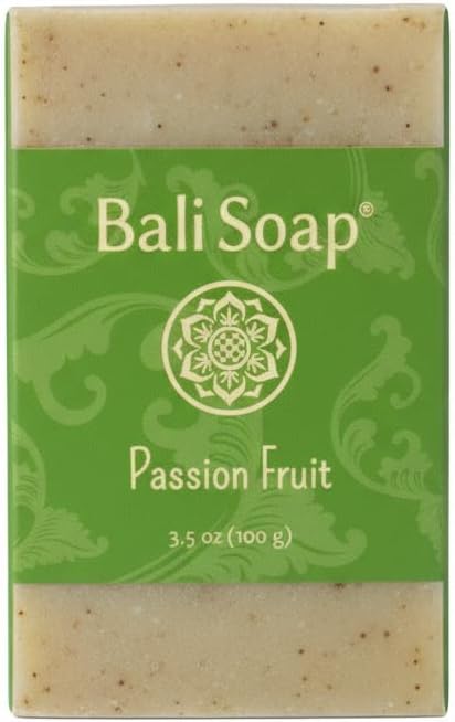 Bali Soap - Passion Fruit Natural Soap Bar for Men & Women - Vegan, Handmade, Exfoliating - 3 Pack, 3.5 Oz each