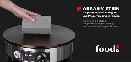 foodis Abrasivstein zur Pflege und Reinigung von Crepes-Platten - Crepe Maker Abziehstein 150x75x75mm - Abrasiv-Stein, Schleifstein, Reinigungsstein