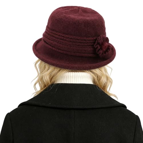 Bonnet hiver chaud femme protégeant du vent avec bord pliable doux - 2