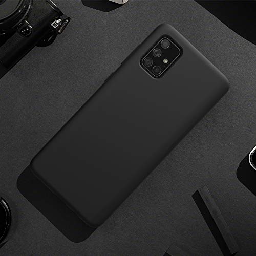Image of Nillkin Case for Samsung Galaxy A51 A 51 (6.5 inch Inch) Flex Pure Case Liquid Silicon Finish Anti Finger Print with Inner Microfibre Lining Black Color