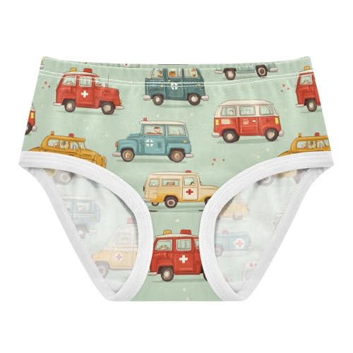 Wusikd Cute Fire Trucks Girls' Underwear Cotton Girls Briefs Soft Toddler Underwear 2T