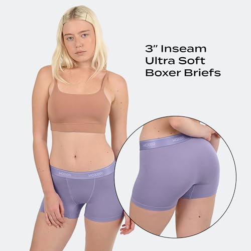 Image of Woxer Womens Boxers - Star 3 inch Boy Shorts Underwear for Women - Boxer Briefs