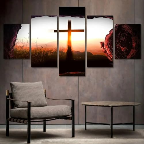 Decoration Murale 5 Pieces Tableau Chambre Adulte Toile Abstraite