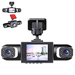 4K 4CH Wireless Dash Cam for Cars - Battery Powered 1080P Front & Cabin Camera with Rear View, Night Vision, 32GB Card, Parking Mode & Blind Spot Monitor (A)