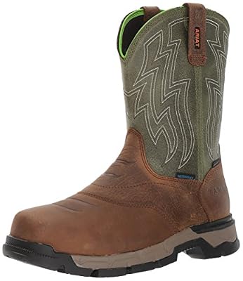 Ariat Men's Rebar Flex Western Waterproof Composite Toe Work Boot, Rye Brown, 5.7