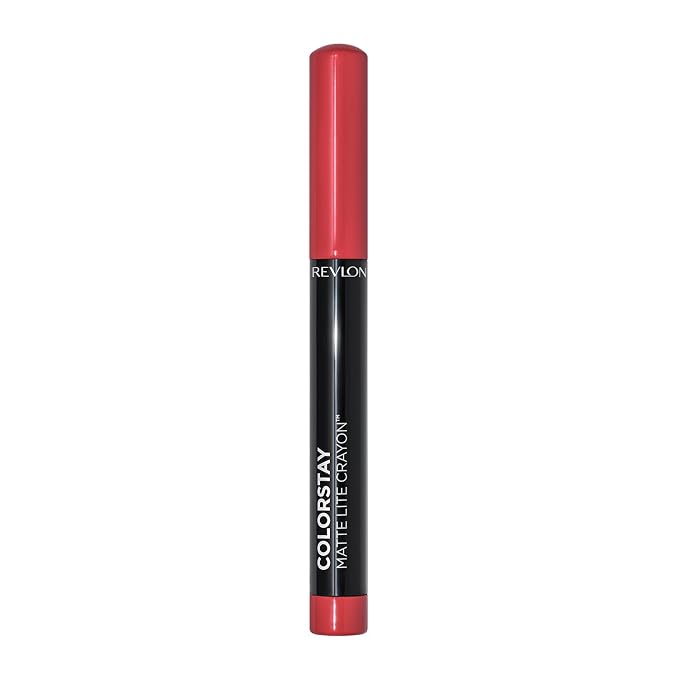 REVLON Colorstay Matte Lite Crayon Lipstick, Ultra-Precise Tip with built in Sharpner, Bold Color in Comfortable, Non-Drying Matte Formula, Water-Resistant Non-Drying Lipcolor She'S Fly - (008)