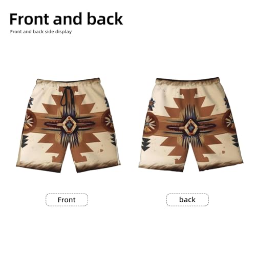 Native American Patterns Youth Beach Pants, Soft and Breathable, with Drawstring Waist, Suitable for Sports and Leisure.2