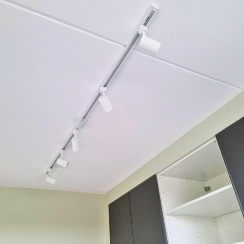 Focus III - Iluminación de riel de 1 fase - GU10 – 200cm – Forma i - 4 focos - Sistema de riel - Blanco