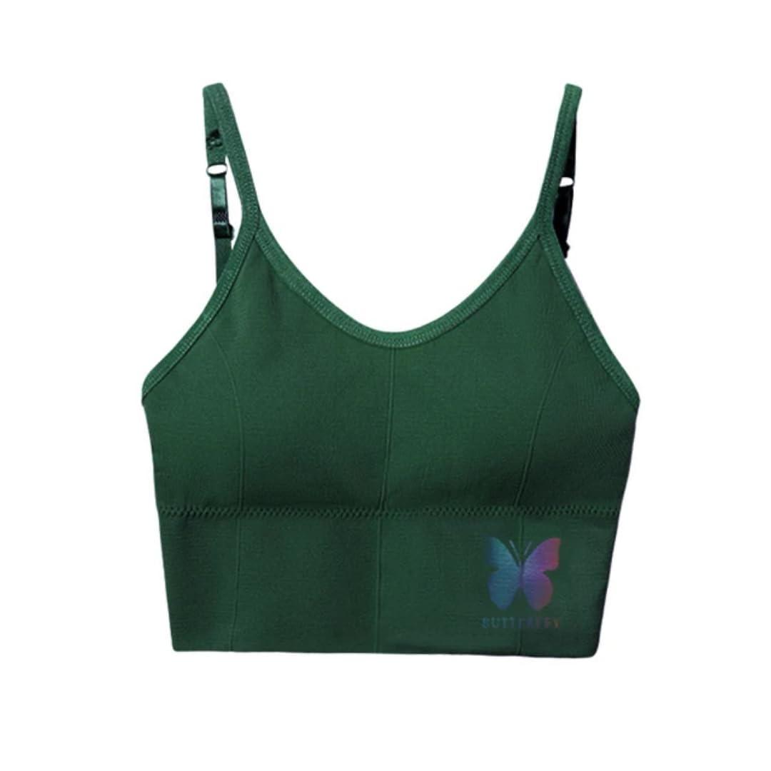 kosweem Girls Butterfly Print Camisole Thread Beautiful Back Bra Vest Wirless Cotton Padded Women Tank Top (Fit Size 28 to 34)-picture-46