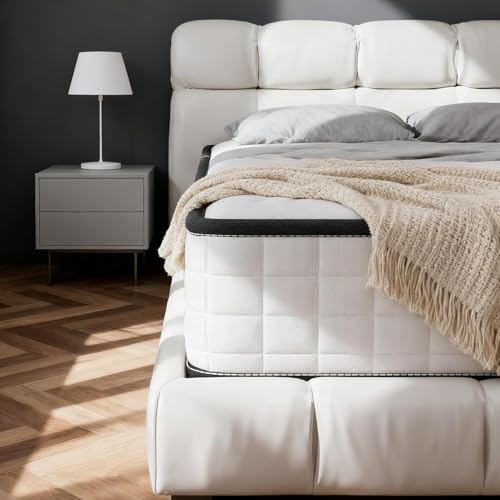 DEWINNER Matelas 140x200 cm,Épaisseur 25cm,Matelas en Mousse à Mémoire de Forme, Réversible à Deux Faces Utilisables,Haute Densité Fermeté Moyenne,Hypoallergénique,Sommeil Isolé,7 Zones（140x200x25