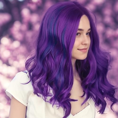 Peluca divertida de pelo morado largo que soluciona disfraces de última hora 2