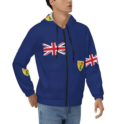 Sweat thermique îles Turques et Caïques veste zippée coupe ample pour homme