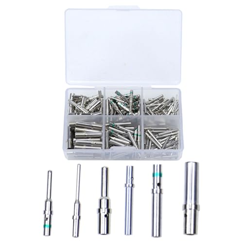 180 Pcs for Deutsch Connector Pins and Sockets Solid Contacts Size 12 16 20 Male Female Terminals DT Series Pin Stainless Steel for Deutsch Solid Contact Kit Solid Contacts Socket Connector Wire