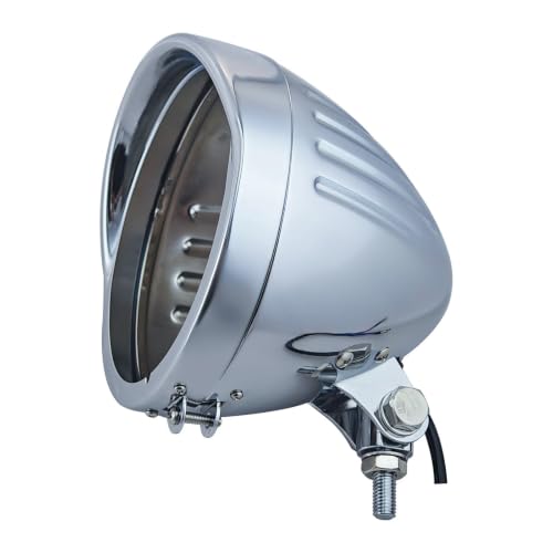 Phare de moto universel BOSYCY anti-vibration en aluminium chrome 5,75"