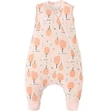 Duomiaomiao Schlafsack mit füßen Winter, Schlafsack mit füßen ganzjahres, 100% Baumwolle Schlafsack Winter mit füßen, Schlafsack Baby 2.5 Tog, Schlafsack mit Beinen für Jungen und Mädchen