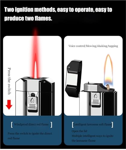 Encendedor portátil con llama ajustable multifuncional 3