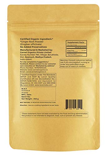 100% Organic Ginger Root Powder | 12 Oz Resealable Kraft zipper pouch | Non GMO | Kosher | Gluten Free - Thumbnail 5