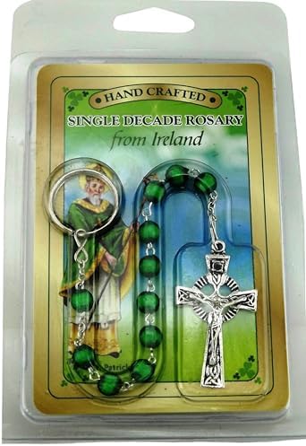 Handcrafted Irish Single-Decade Rosary with Light Green Beads and Celtic Cross Gift Ready image 4