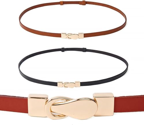 Skinny Belts, Ladies Belt Skinny Gold Buckle Thin Leather Waistband Simple Women' Waist Belts3