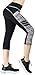 EAST HONG Women's Yoga Leggings Exercise Workout Pants Gym Tights (M, Black/Grey(Capri))