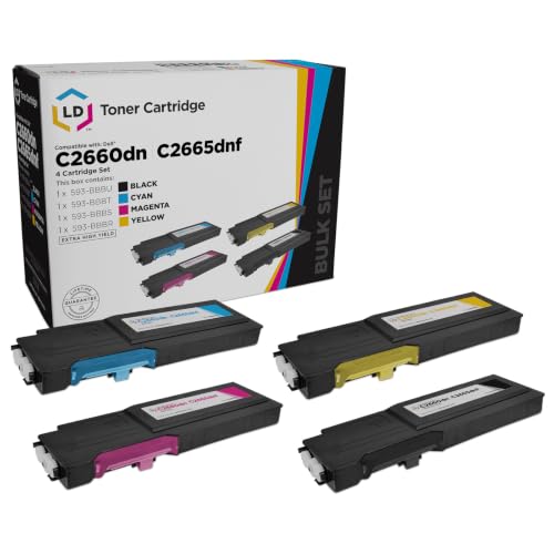 LD Compatible Toner Replacement for Dell 593, Set of 4 (BCMY)