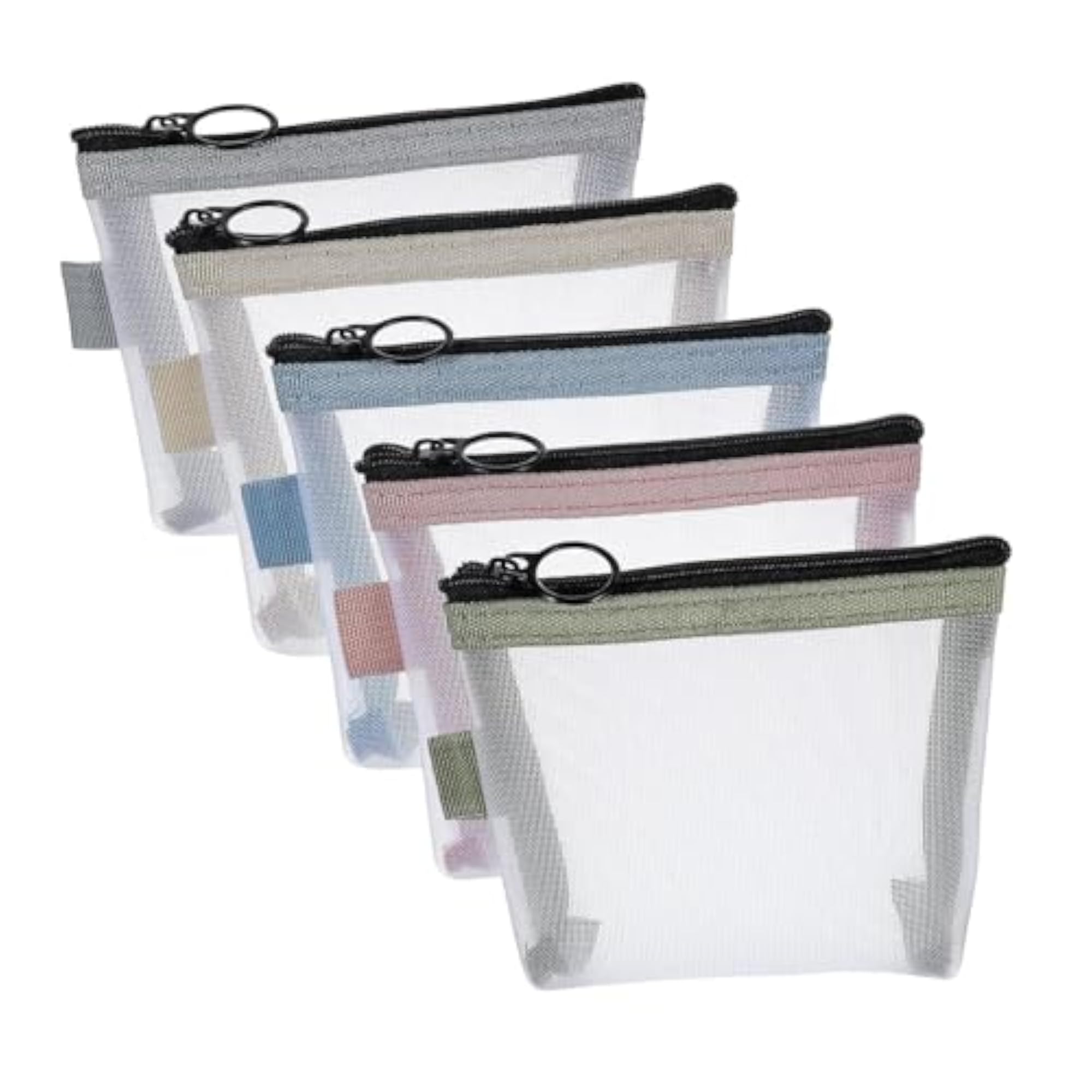 5 Pieces Mini Zipper Pouch Makeup Bag, Washable
