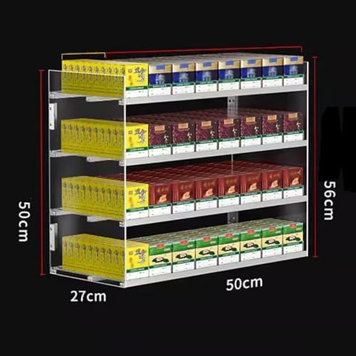 Store Display Rack Wall Mounted Storage Rack Supermarket Convenience Store Automatic Cigarette Rack Space Saving Assembled Display Cabinet,Cigarette Display Rack for Countertop, 10-Pack Auto image 2
