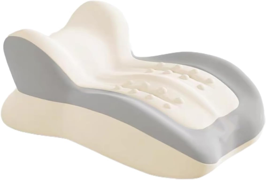 Ergonomic Reading Pillow with Massage Beads, Double Wedge Pillow for Reading in Bed, Acid Reflux, snoring Relief & Intimate Moment, Ideal Gift for Halloween/Christmas (Beige)