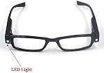 Unisex 2 Pack Rectangular Bright LED Readers Nighttime Reading Glasses with Lights Case Included, Choose Your Magnification