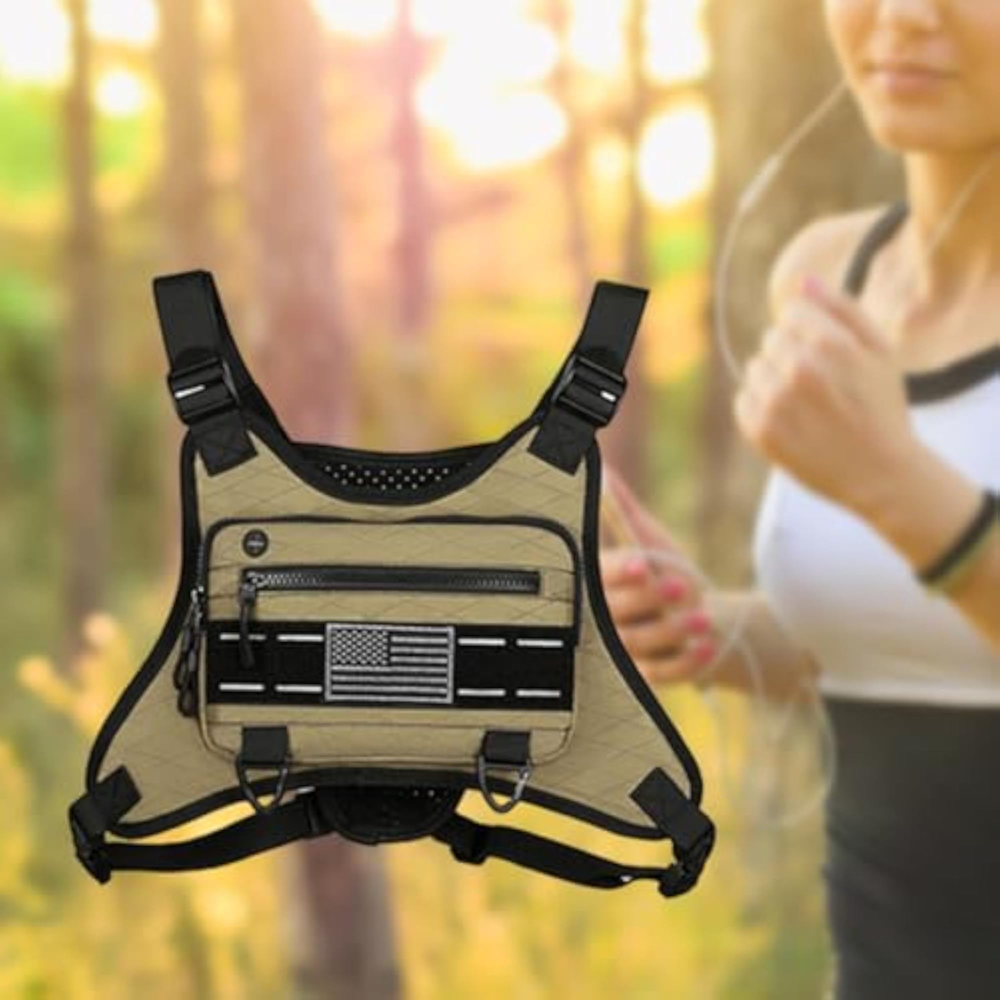 Outdoor Sports Chest Bag with Smooth Zipper