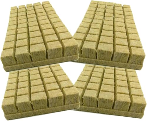 1" Rockwool Grow Cubes for Hydroponics - 200PCS Rock Wools Starter Plugs Cubes Stonewool for Garden Hydroponics Soilless Cultivation Seedlings Cuttings Clone, Rockwool Cubes for Plant Growing
