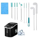 10Pcs Ice Maker Cleaner Brush Sets, Dry Ice Machine Cleaner Tools Accessories Kits with Nylon Crevice Cleaning Bristles Brush and Cleaning Scrub Sponge for Maintenance and Clean