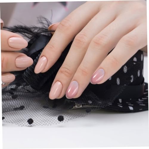 Beaupretty 1 Strass Unhas Postiças Nude Unhas Postiças Brilhantes Cobertura Completa Unhas Caixão Un