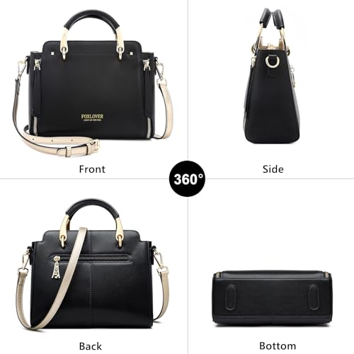 Bolso Satchel para Mujer de Cuero Genuino FOXLOVER miniatura 3