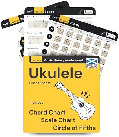 Tabla de acordes de ukelele, escalas, acordes, decodificador de t...