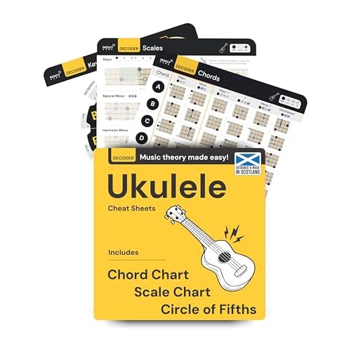 Tabla de acordes de ukelele, escalas, acordes, decodificador de teclas, teoría musical más fácil, amplía la reproducción rápida de Uke para principiantes e intermedios, herramienta de aprendizaje de