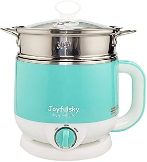 Joyfulsky 1.5L Electric Hot Pot with Food Steamer and American Plug, Electric Cooker