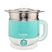 Joyfulsky 1.5L Electric Hot Pot with Food Steamer and American Plug, Electric Cooker 110V 600W Green Color