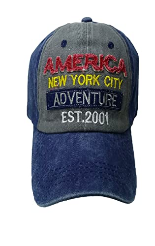 Image of Adjustable Soft Cotton Denim Cap for Men Women Baseball Vintage Washed Distressed Hats Adjustable Stylish Cap Regular Fitted