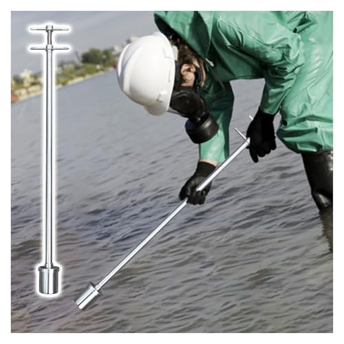 Industrial Stainless Steel Liquid Sampler High Temperature Resistant, 2ft 3ft 5ft Long Lightweight Water Sampling Pole with Graduated, Water Sample Testing Probe Dipper(100ml,L 4.9 ft/150 cm)